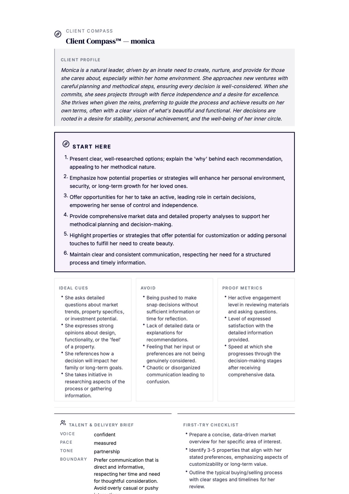 numbrU Client Compass